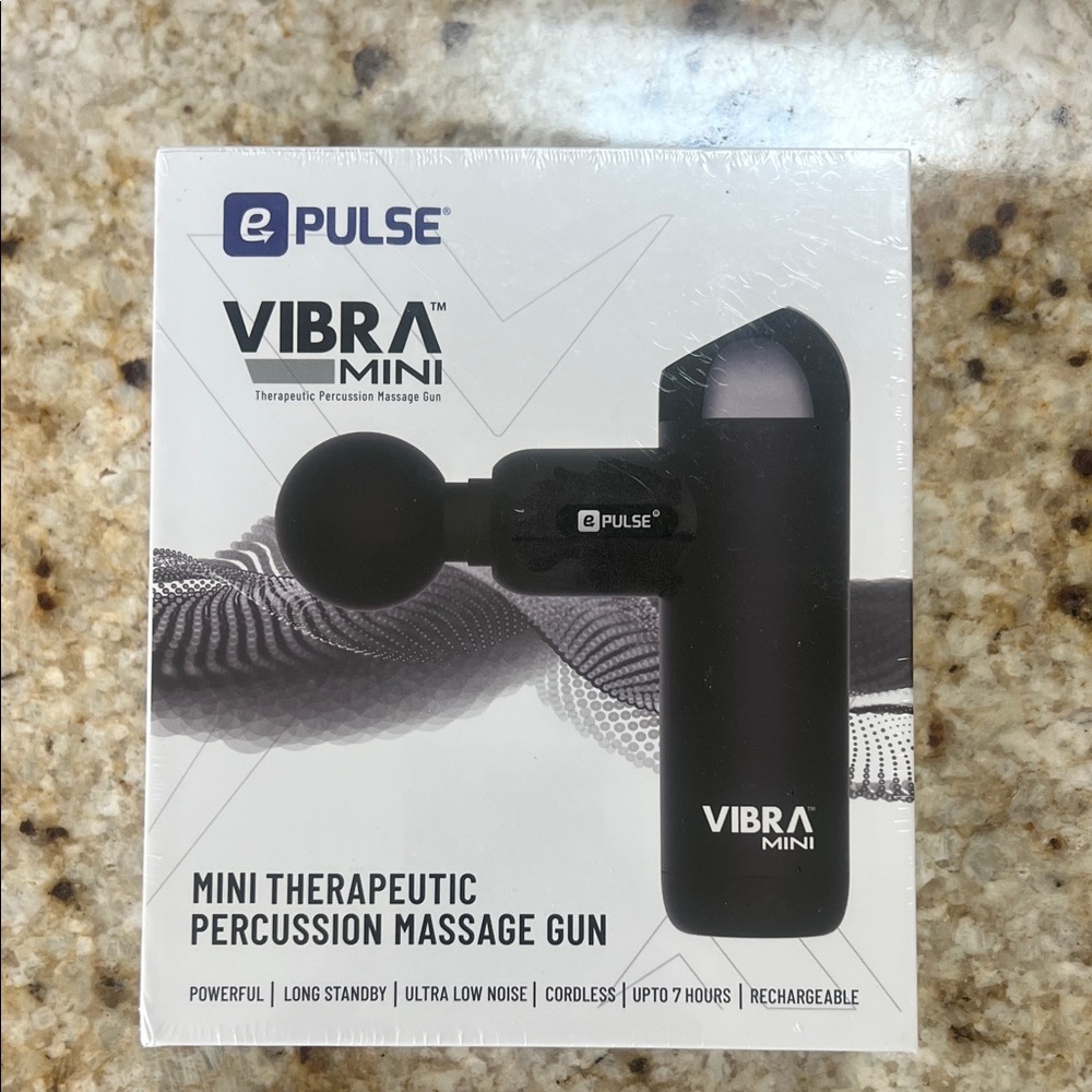 NIB ePULSE VIBRA MINI therapeutic percussion massage gun rechargeable cordless